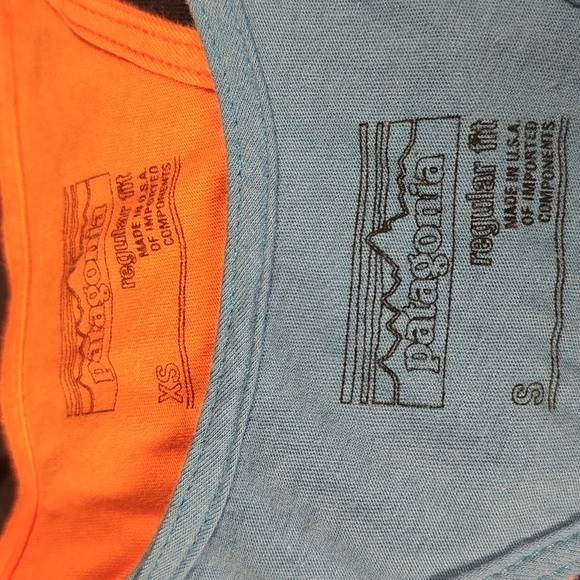Lot of 2 Patagonia muscle tops sz S XS orange blue - Picture 5 of 5